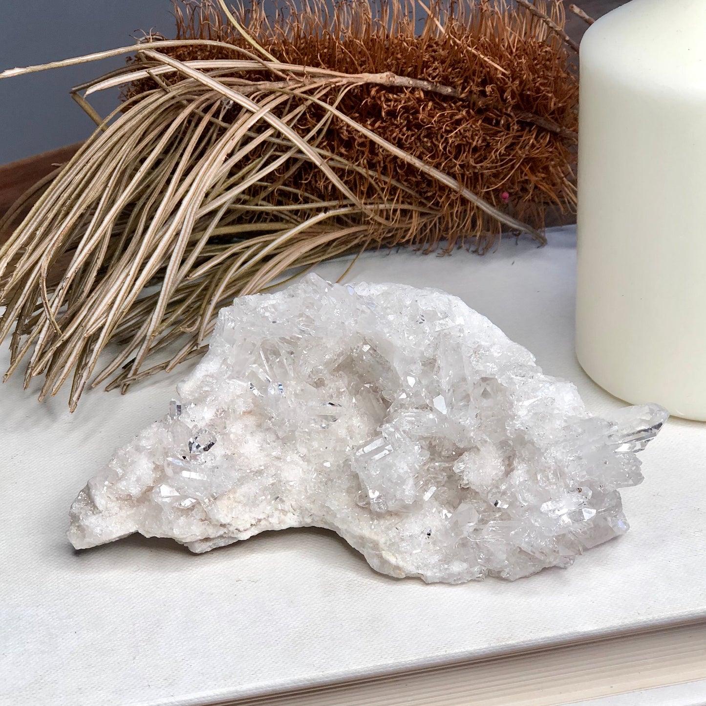 Clear quartz A grade druzy crystal cluster