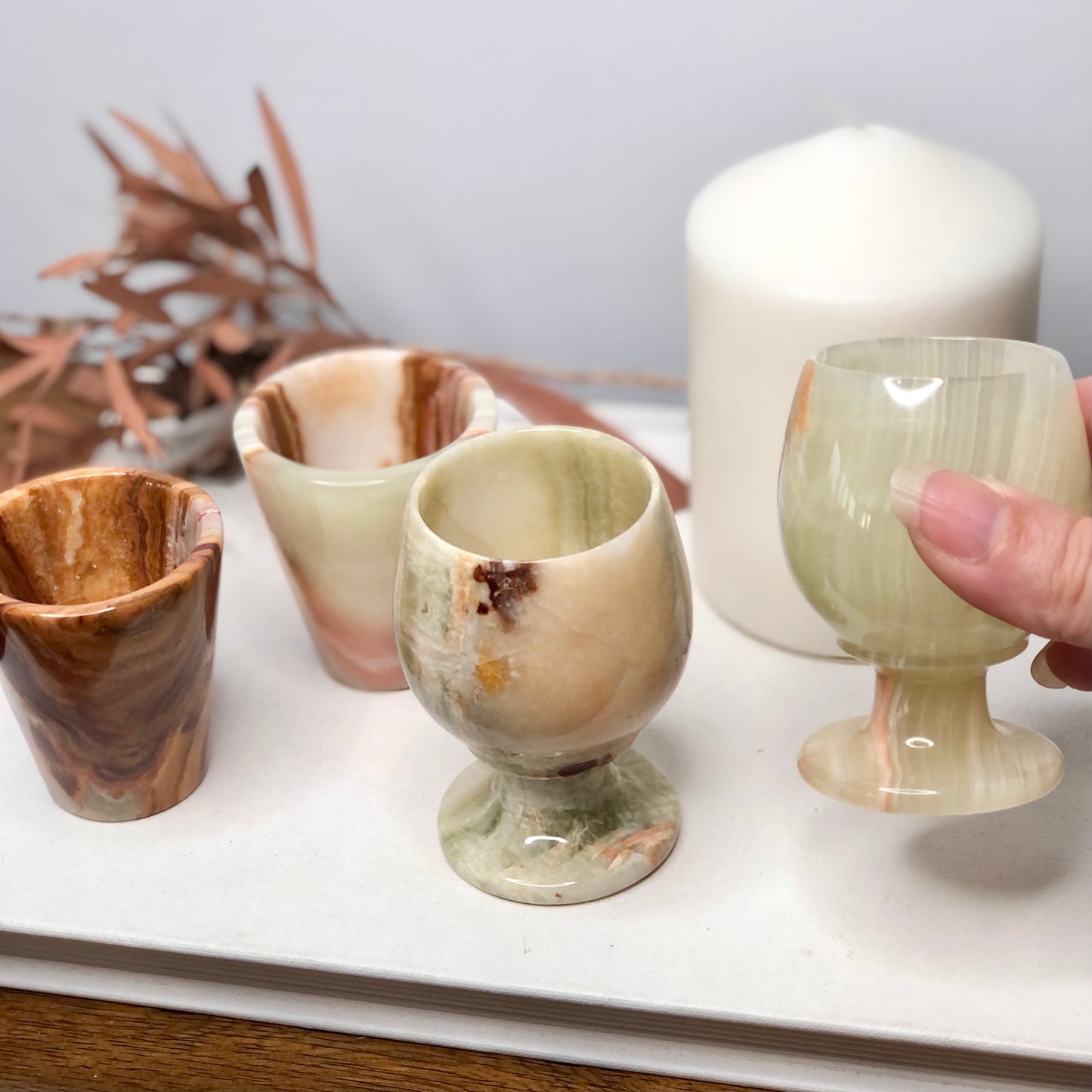 Onyx crystal chalice cup or shot glass