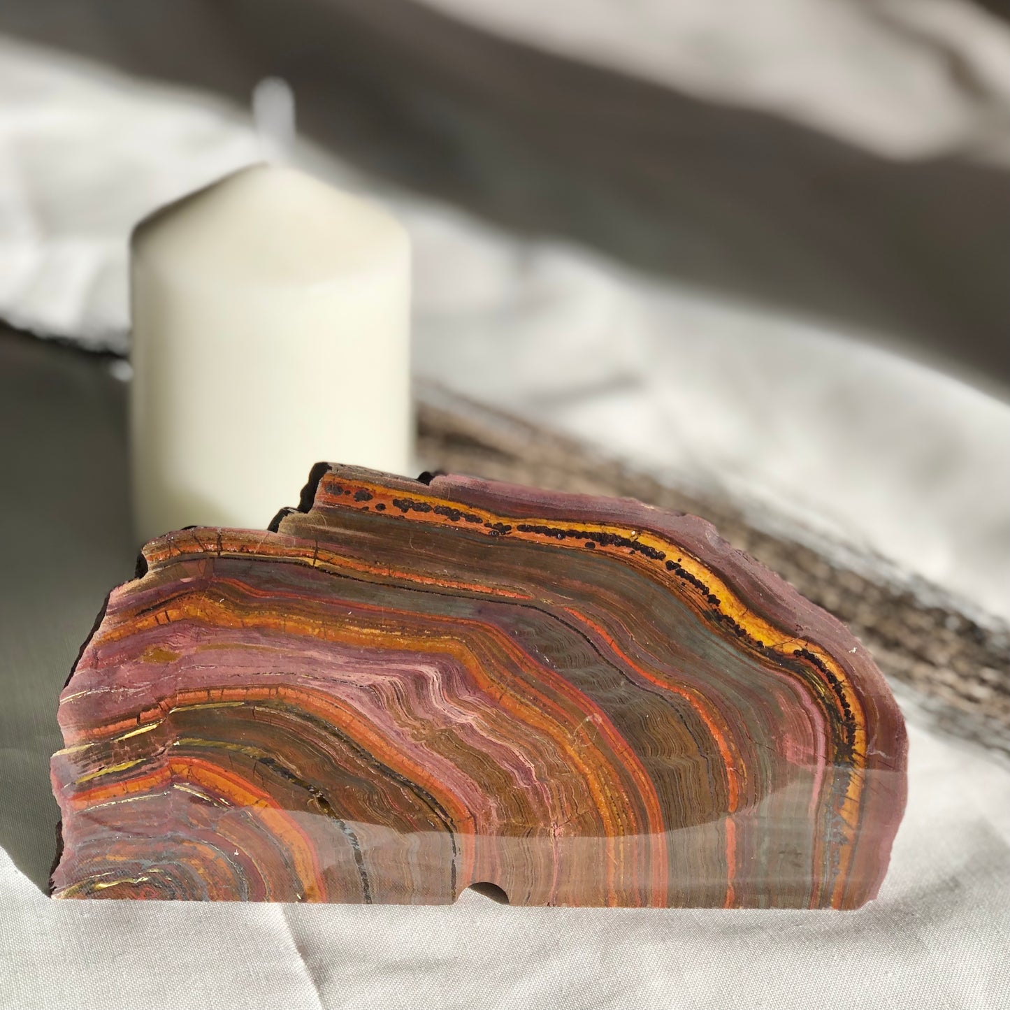 Tiger Iron Jasper polished crystal slab C2