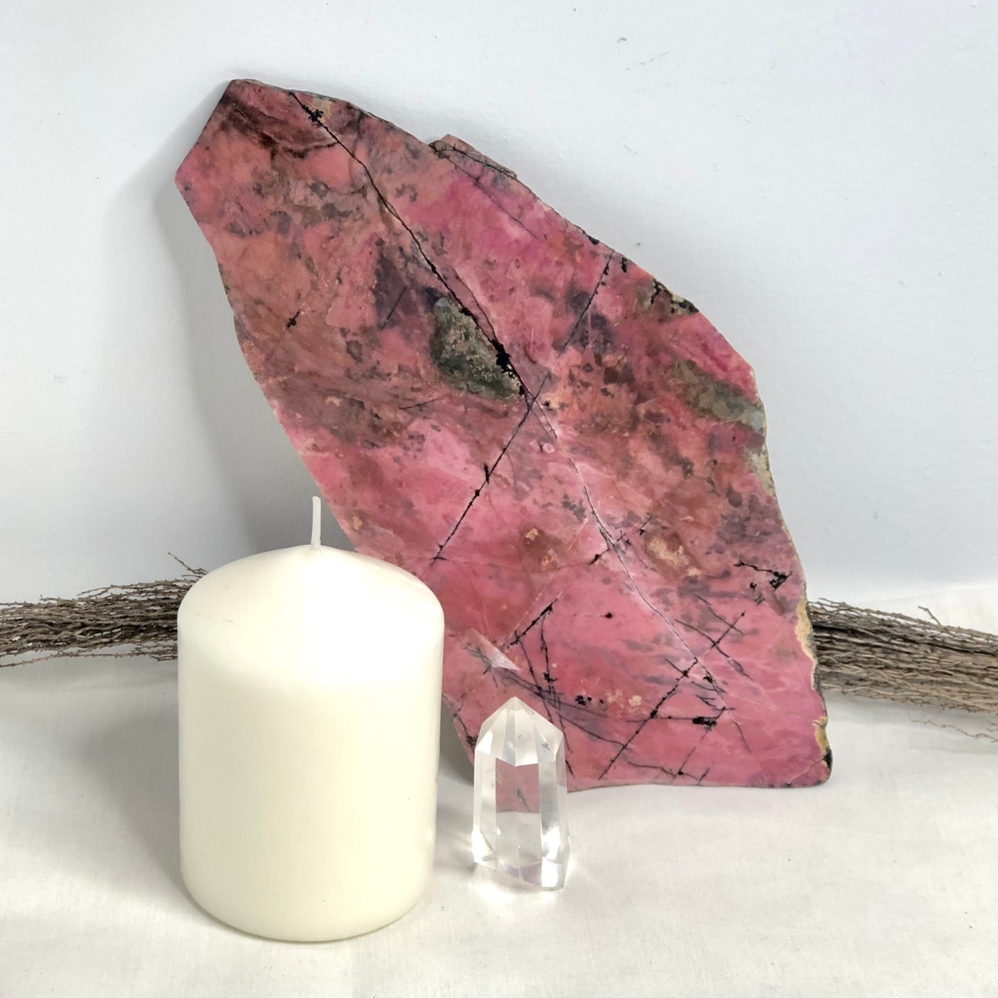 Rhodonite polished crystal slab A1