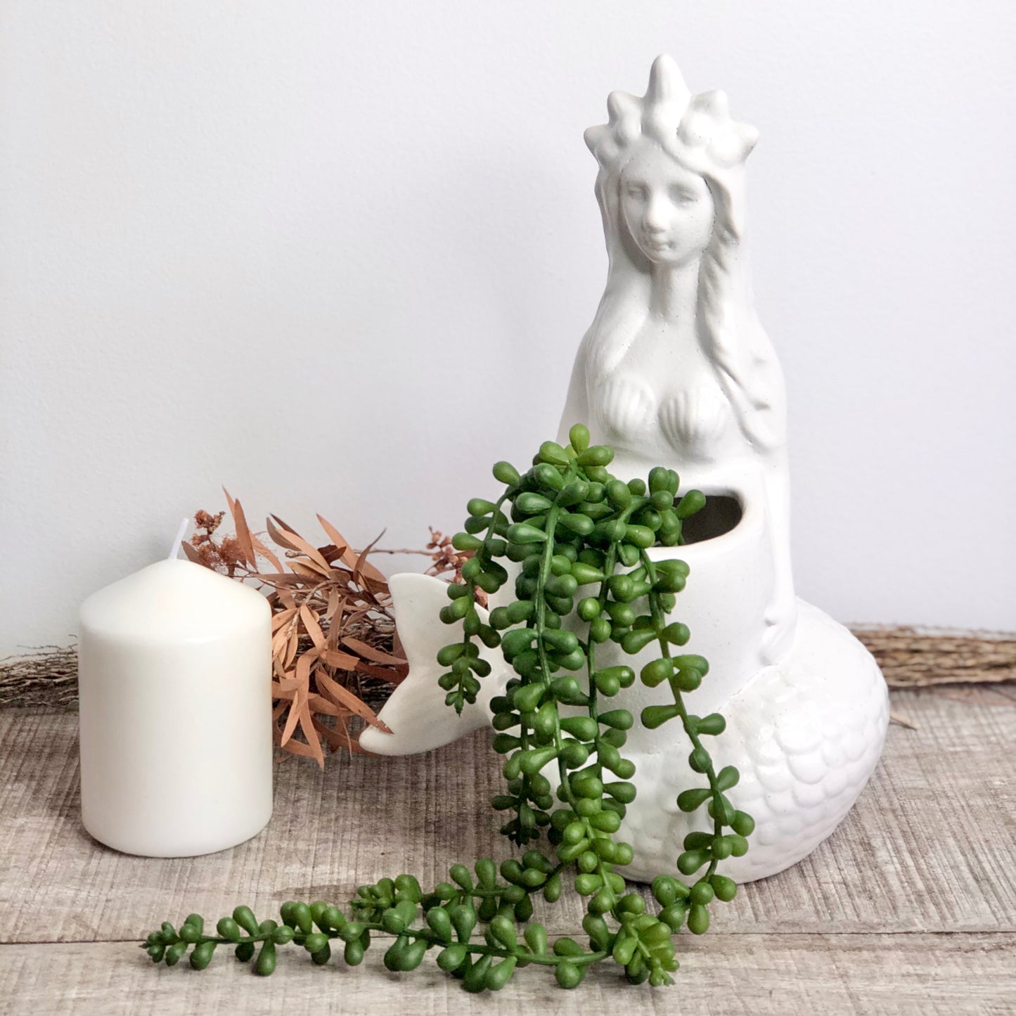 Mermaid ceramic vase