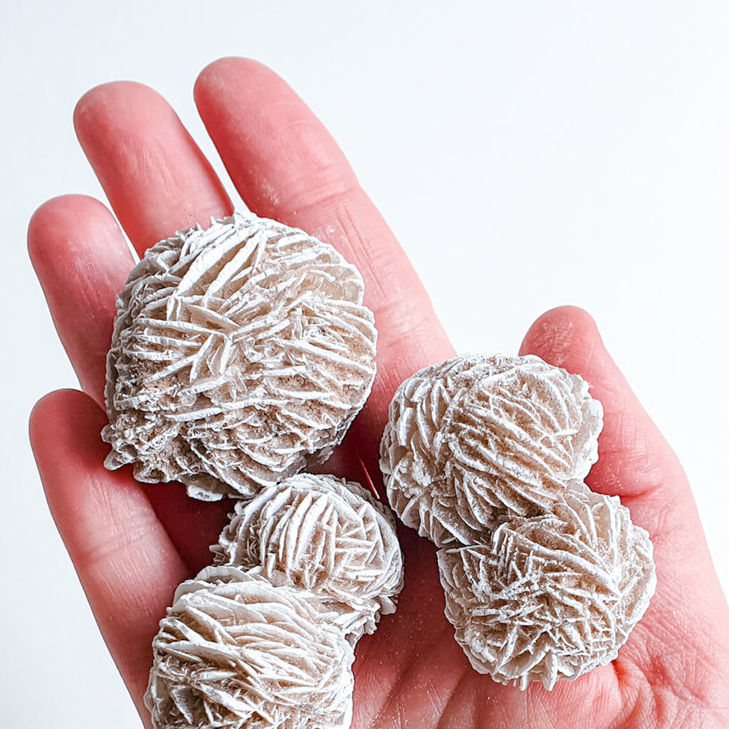 Selenite desert rose crystal sphere