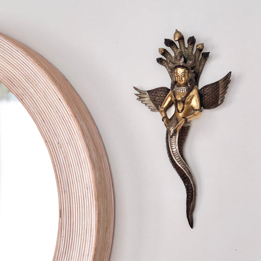 Cobra goddess bronze wall decor