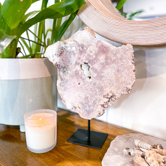 Pink Amethyst crystal on stand XL 3kg