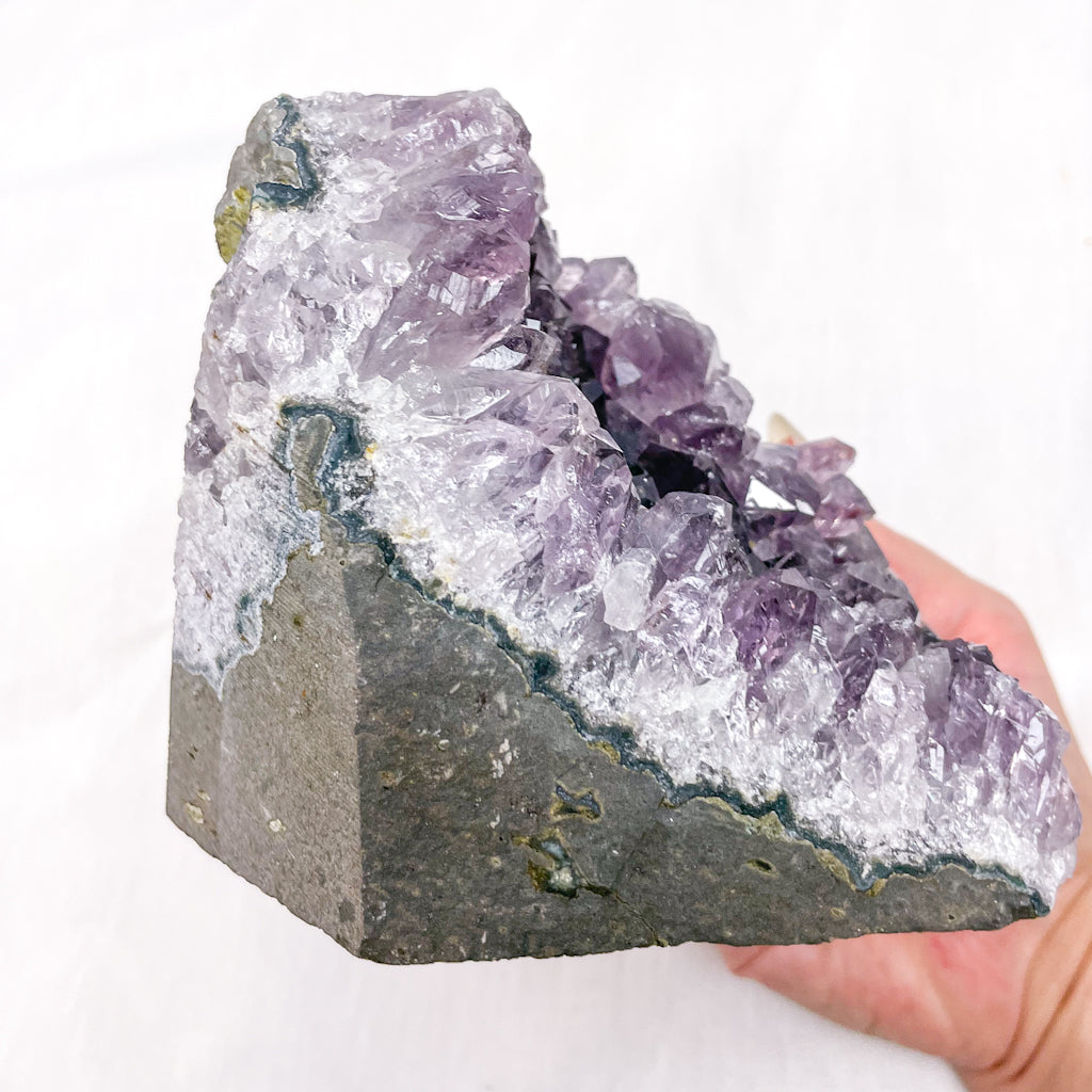 Flower amethyst stalactite crystal cluster cut base 1.5kg