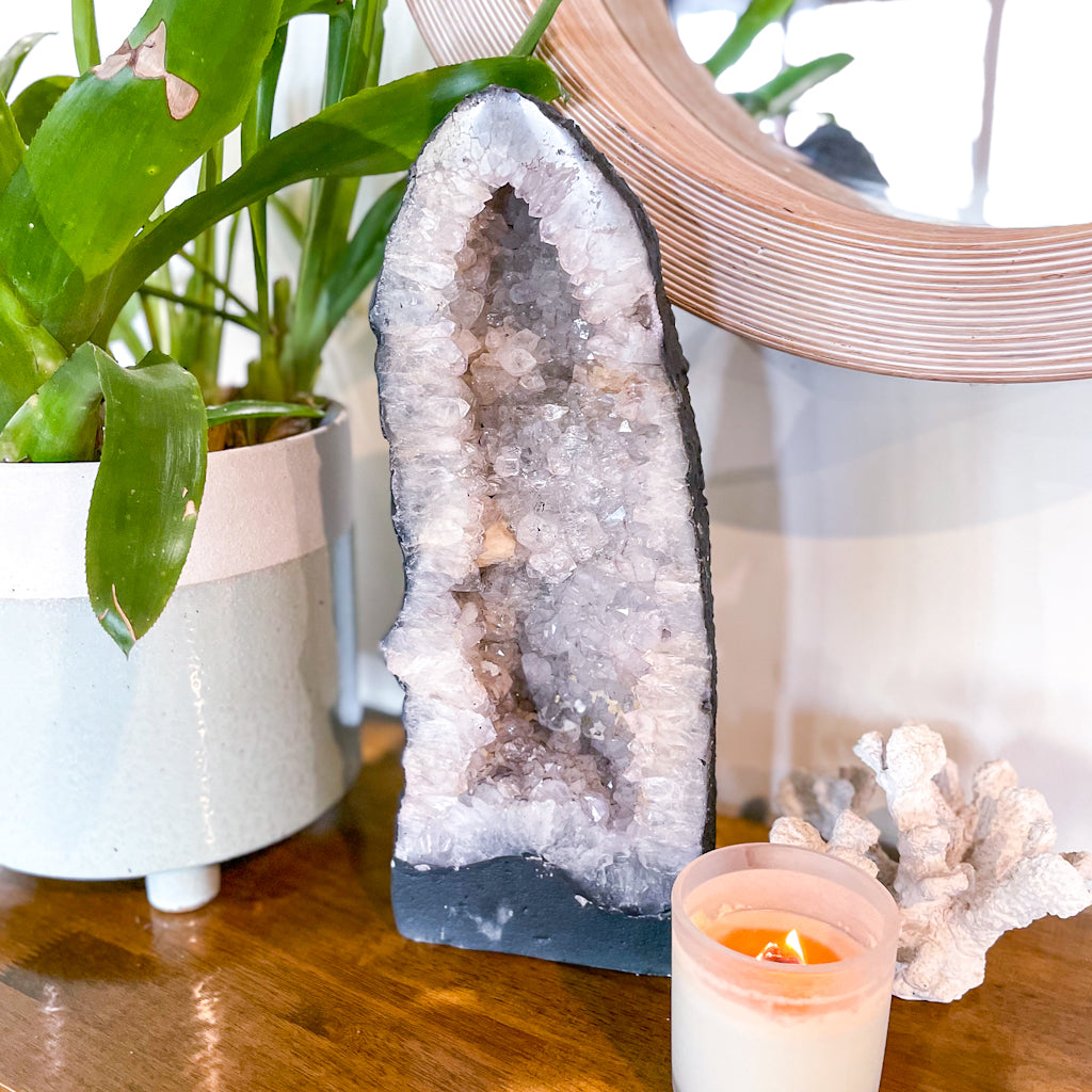 Clear quartz crystal geode cave cathedral XXL