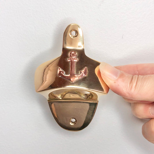 Anchor brass bottle opener wall hook