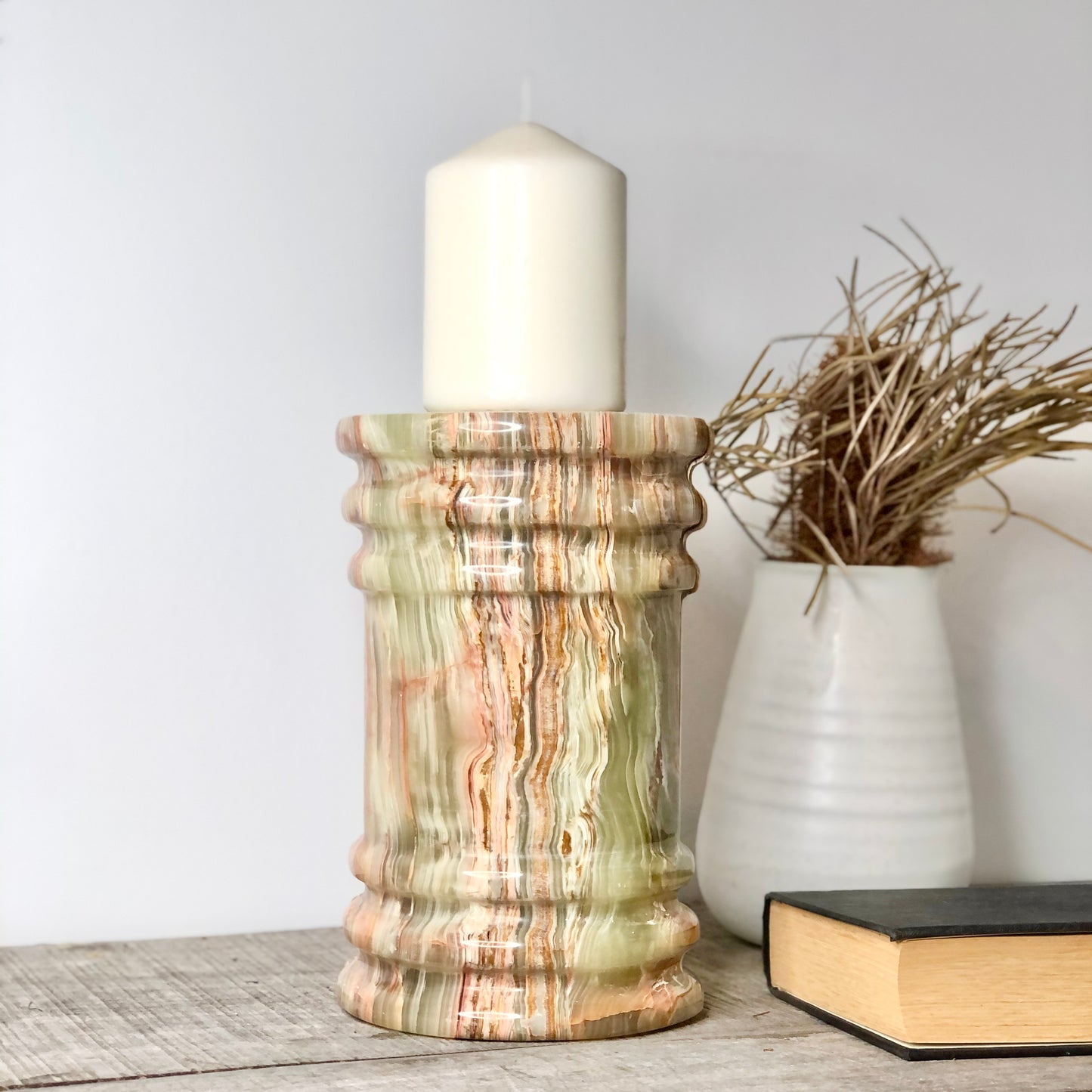 Onyx crystal roman pillar bookend single end XL