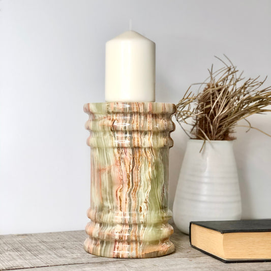 Onyx crystal roman pillar bookend single end XL