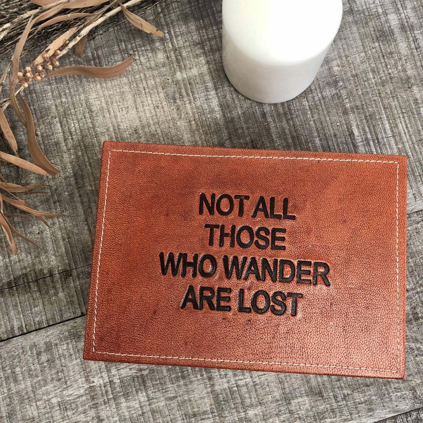 Leather Tolkien lost quote storage box