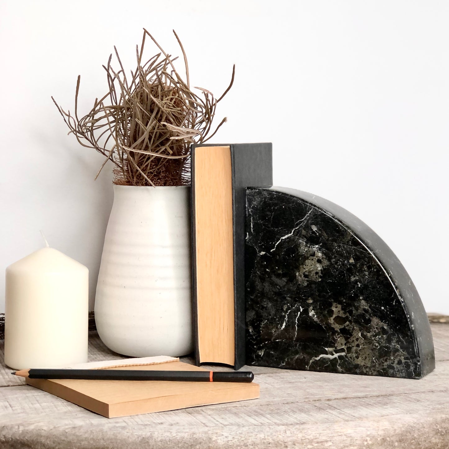 Onyx crystal single bookend / slab black XL