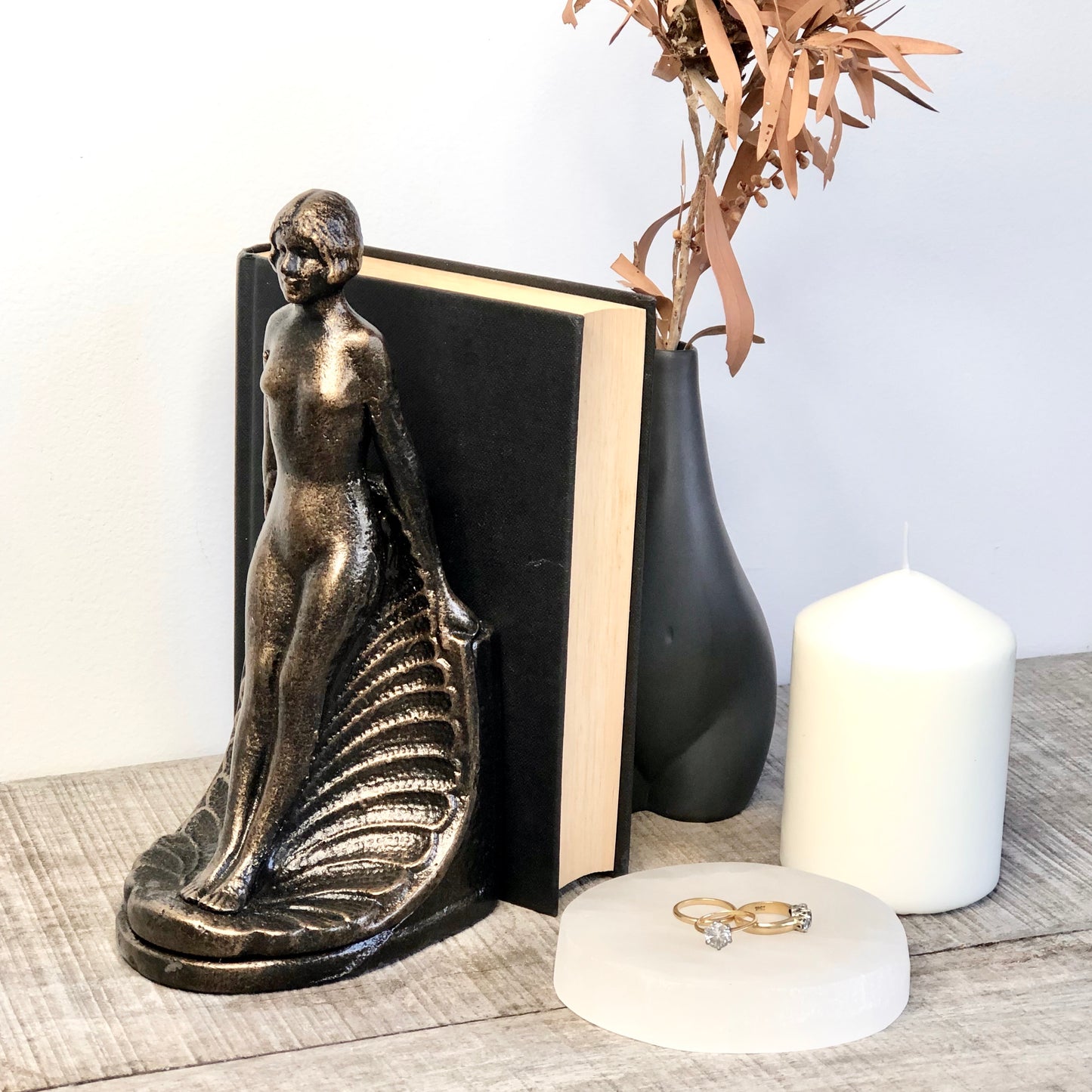Antique art deco goddess bronze statue