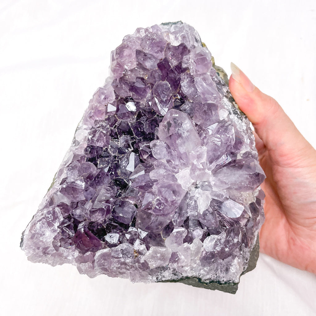 Flower amethyst stalactite crystal cluster cut base 1.5kg