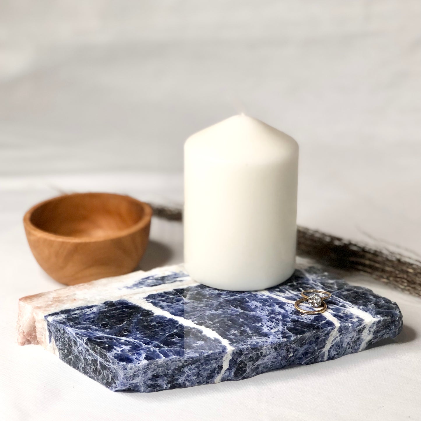 Sodalite crystal thick polished slab L2