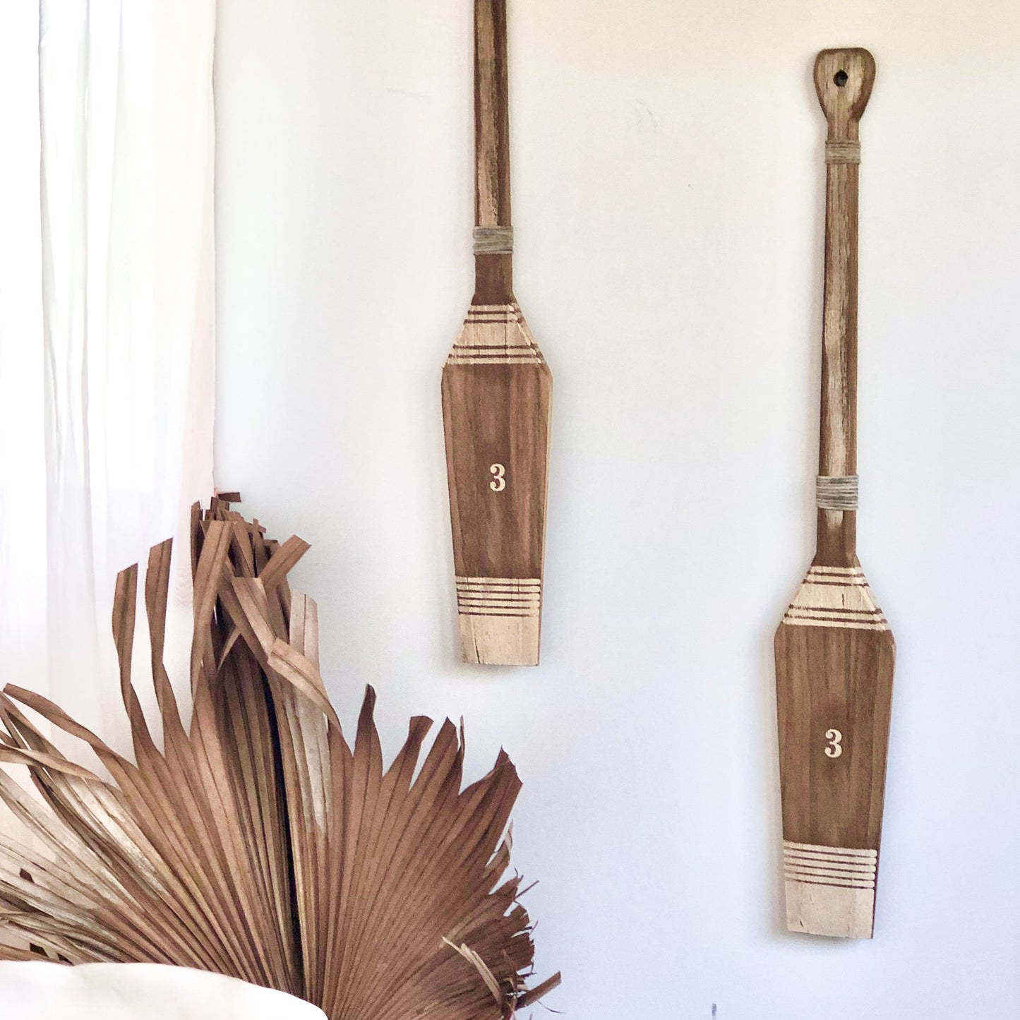 Sailing No 3 ivory boat oar wall decor