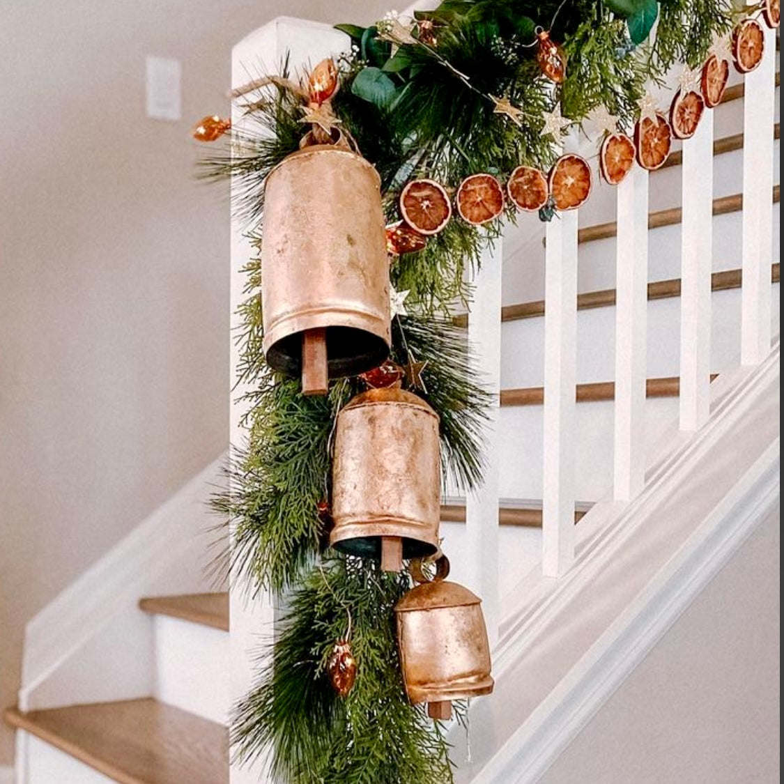 Cow bell in rusted brass iron (gold Christmas bell)
