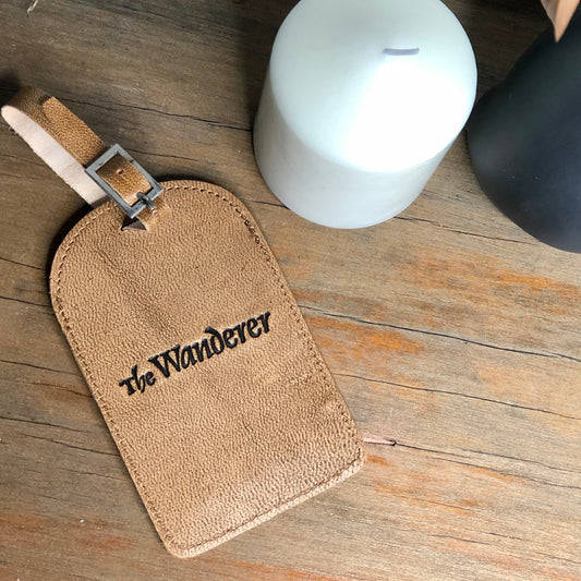 Leather travel luggage tag