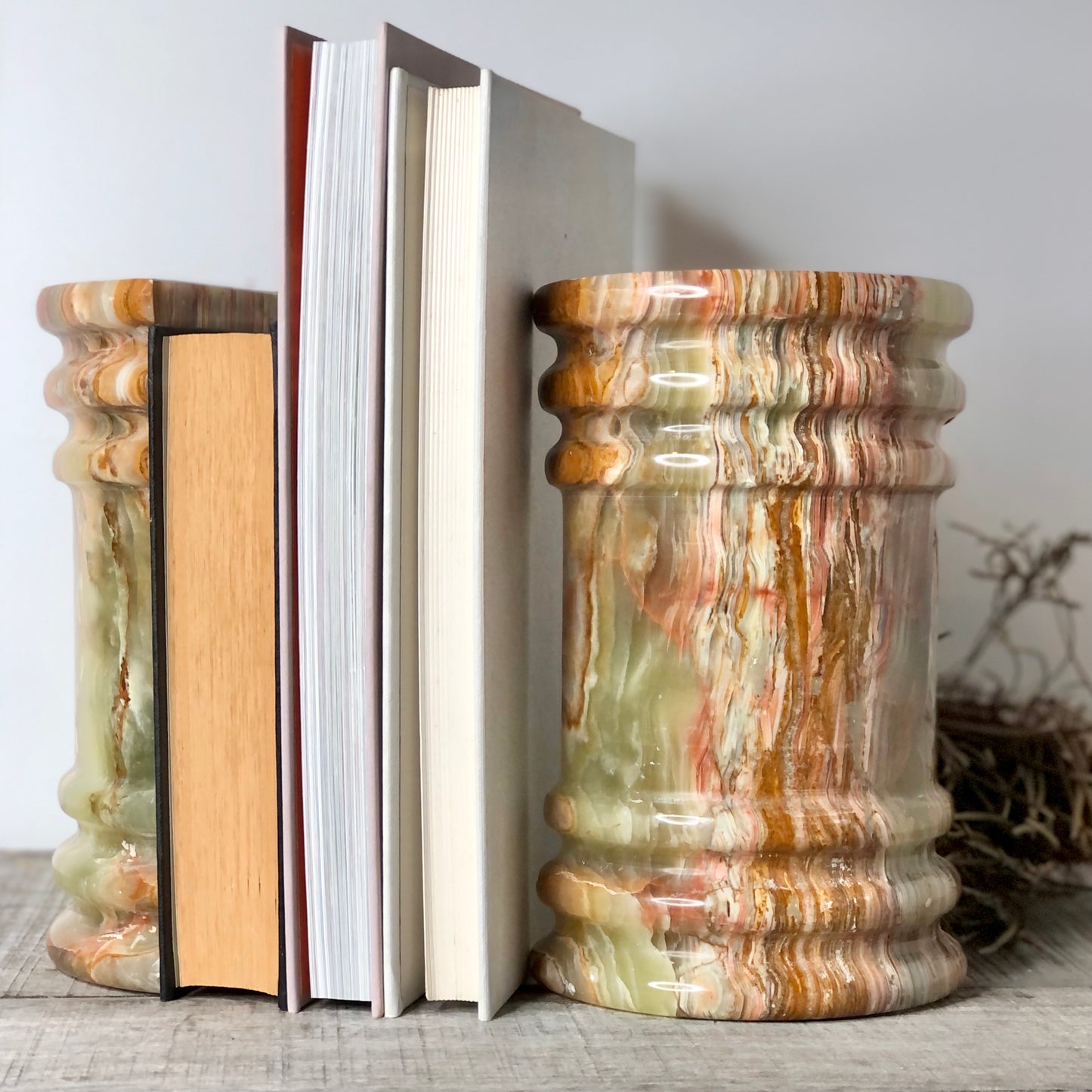 Onyx crystal roman pillar bookend single end XL