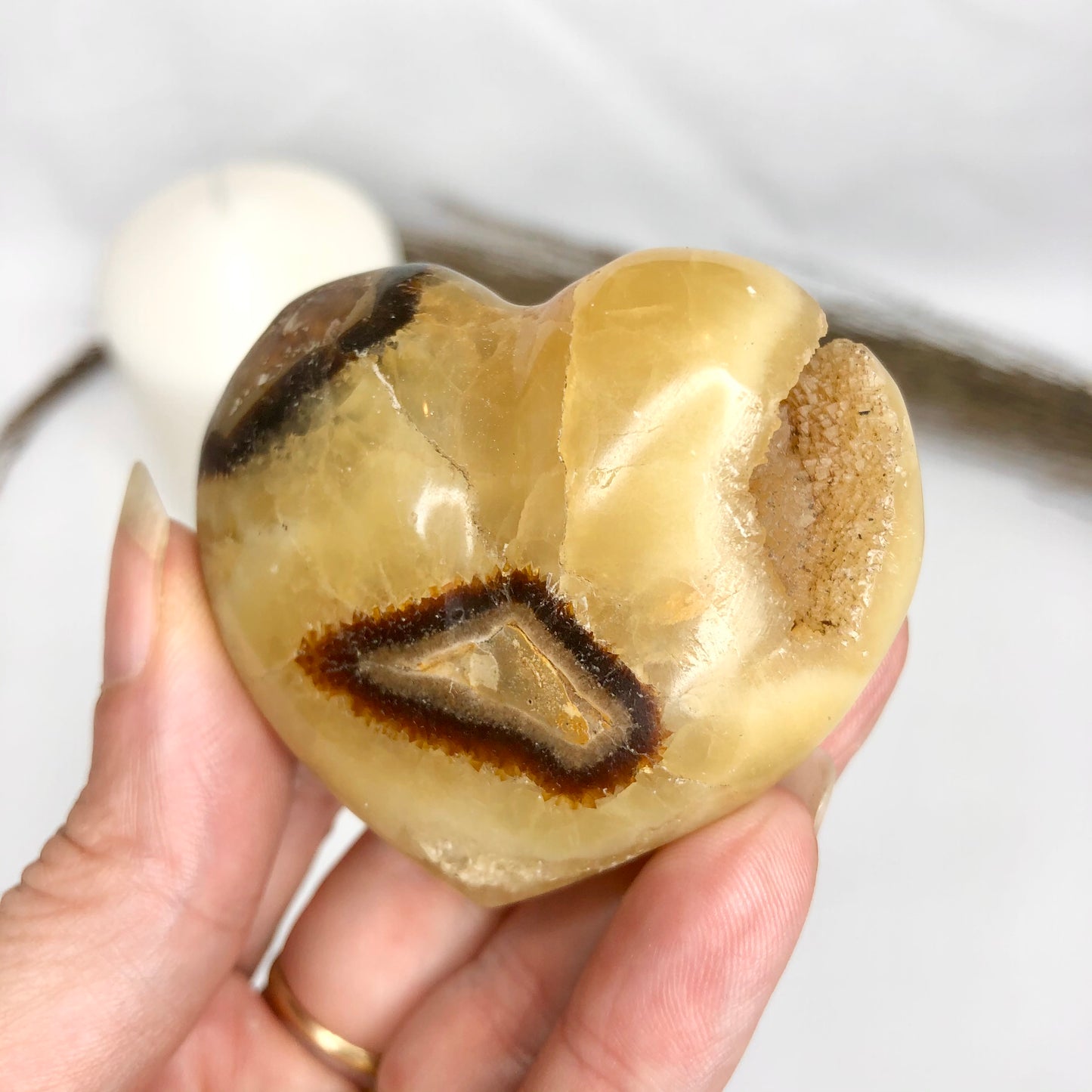 Septarian nodule crystal polished heart