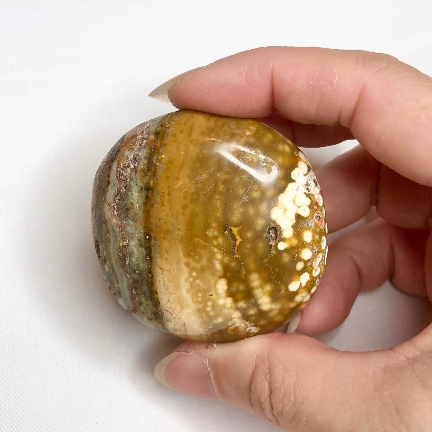 Ocean jasper crystal palm stone