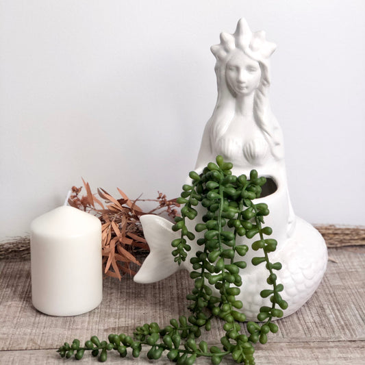 Mermaid ceramic vase