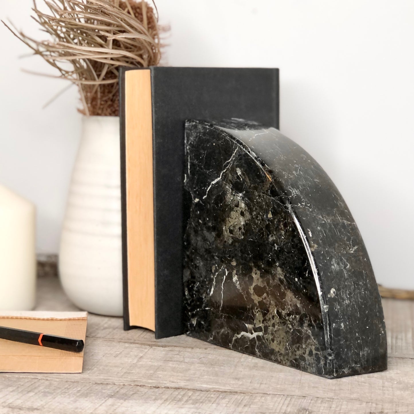 Onyx crystal single bookend / slab black XL