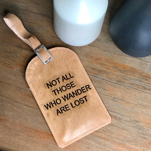 Leather luggage tag