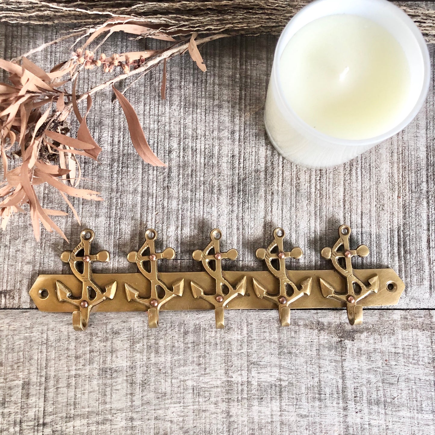 Antique anchor brass wall hooks