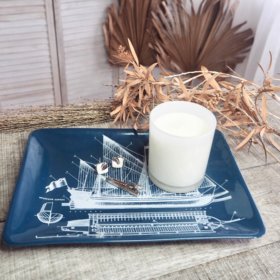 Sailing ship ceramic tray