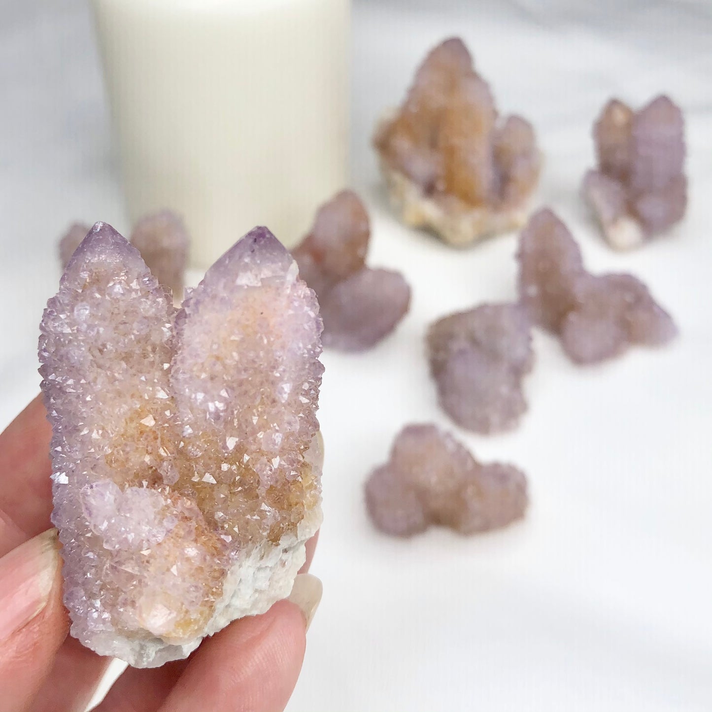 Spirit quartz Amethyst grade A cactus cluster crystal S-L