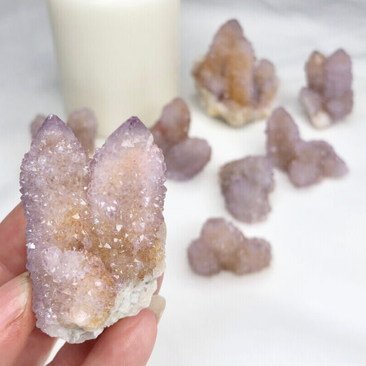 Spirit quartz Amethyst grade A cactus cluster crystal S-L