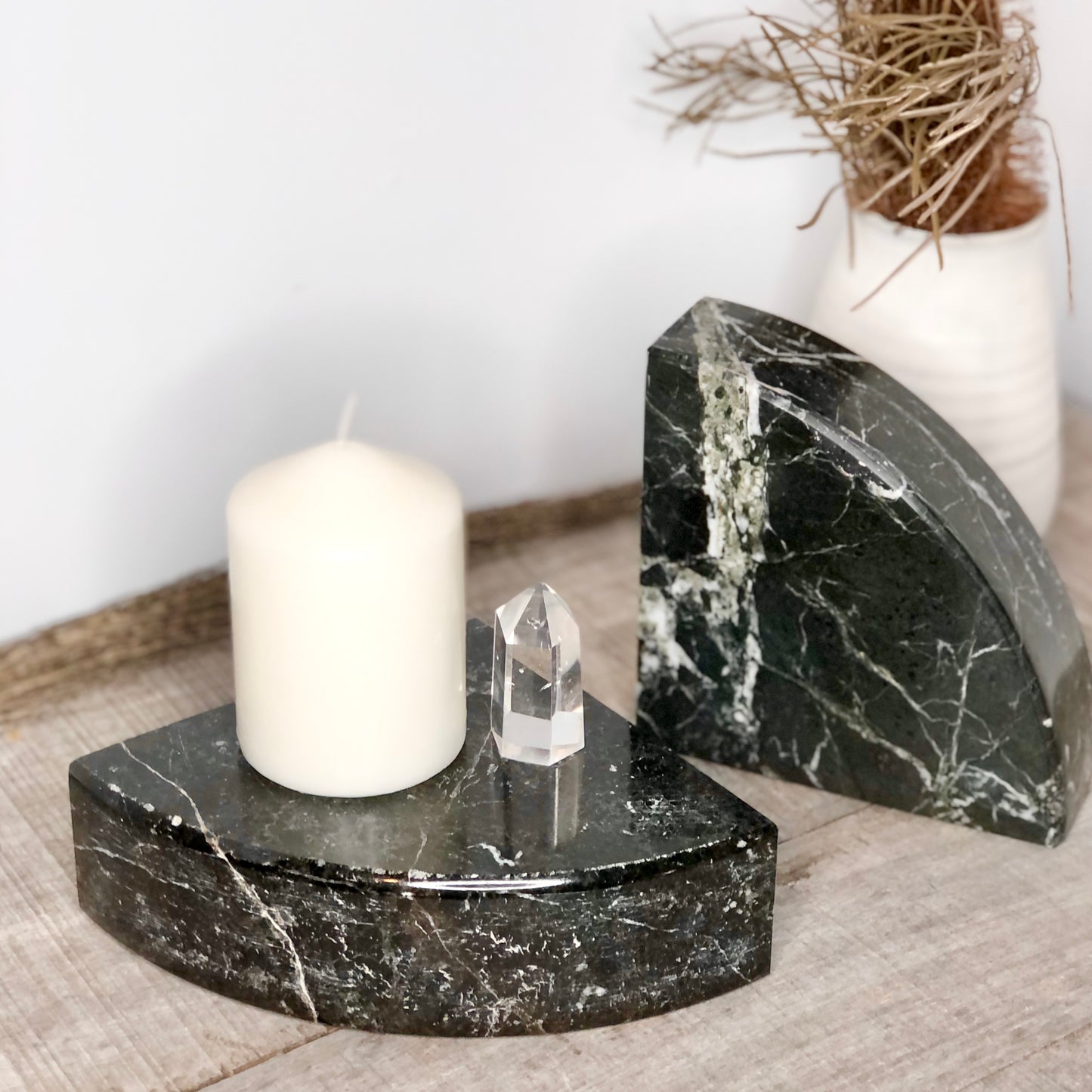 Onyx crystal single bookend / slab black XL