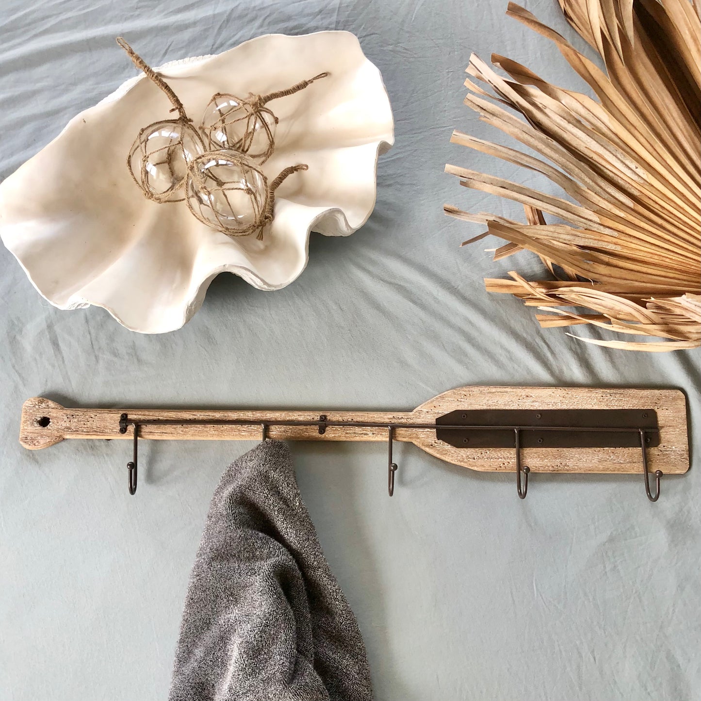 Sailing boat oar wall hooks decor