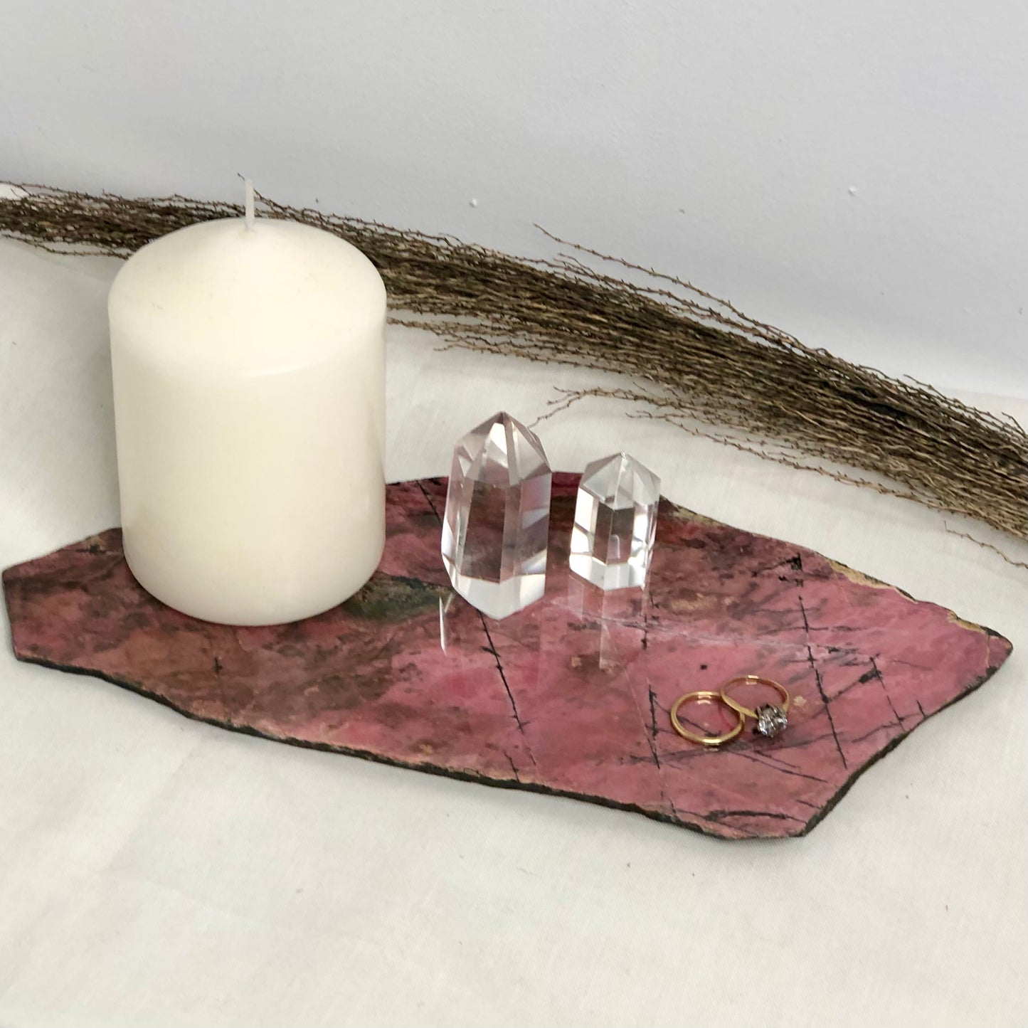 Rhodonite polished crystal slab A1