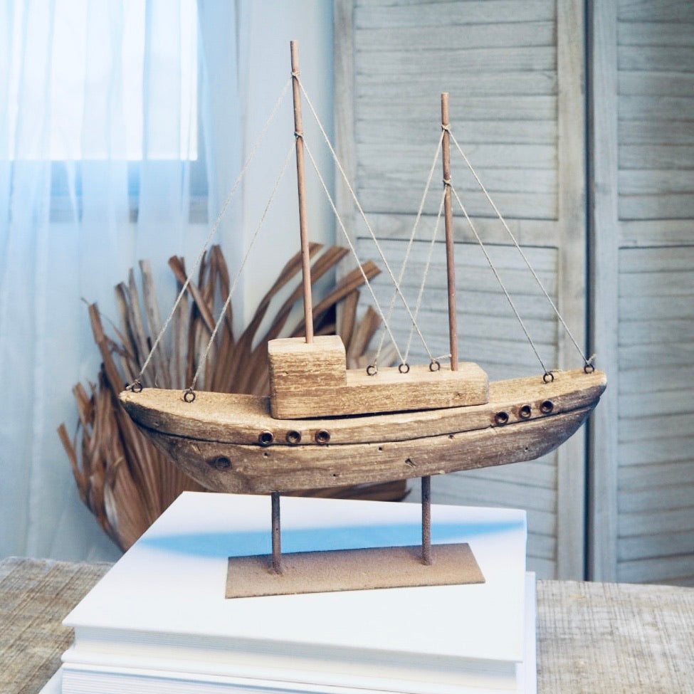 Antique Sailing ketch boat statue
