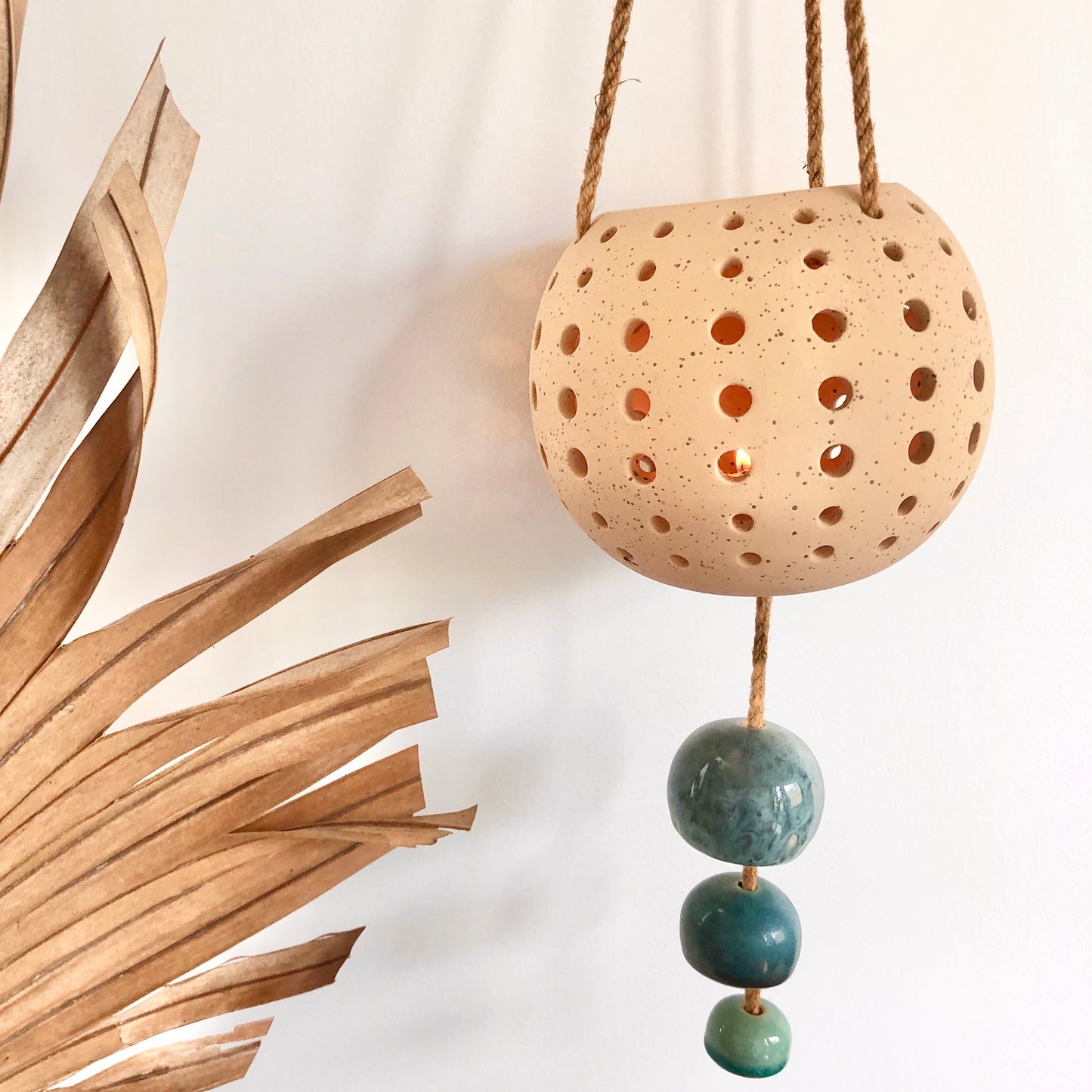 Sand and sea hanging candle holder pot