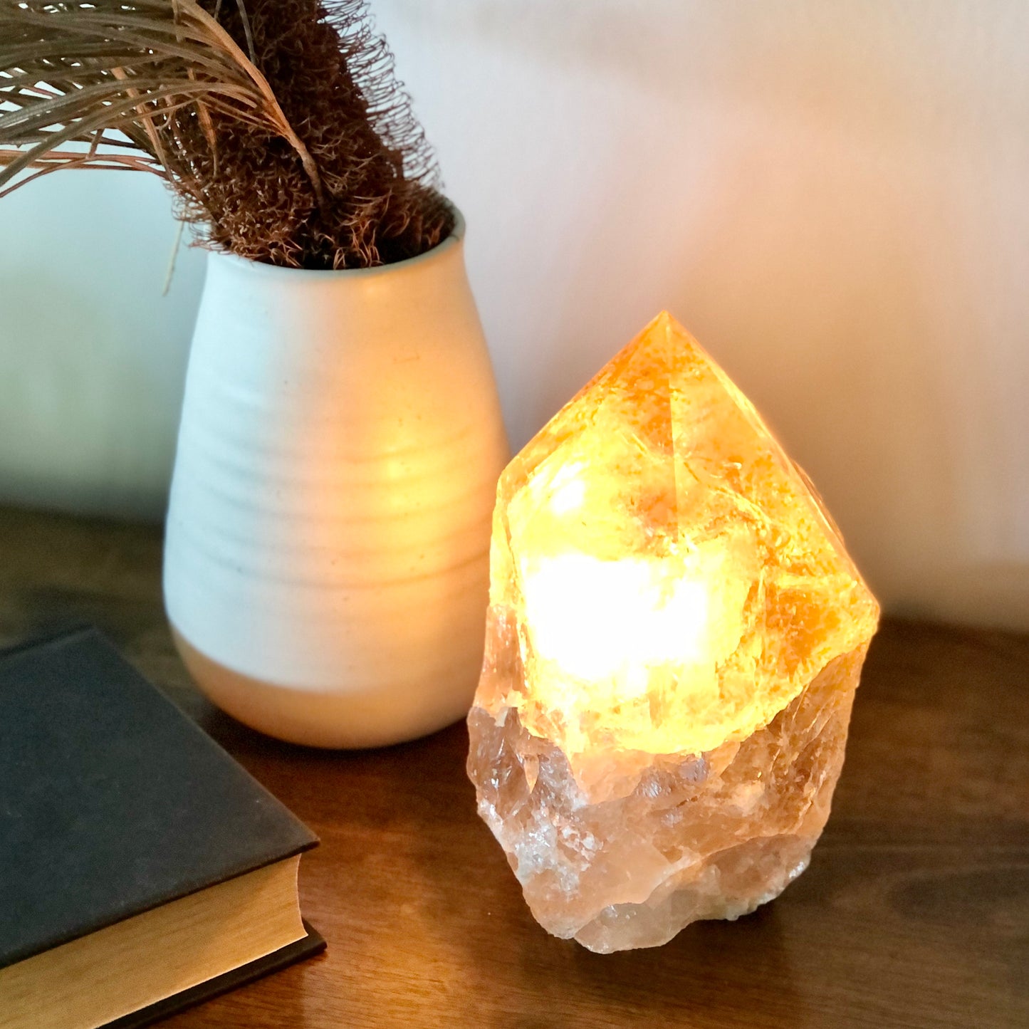 Smoky quartz crystal lamp raw + polished generator tower 1.4kg