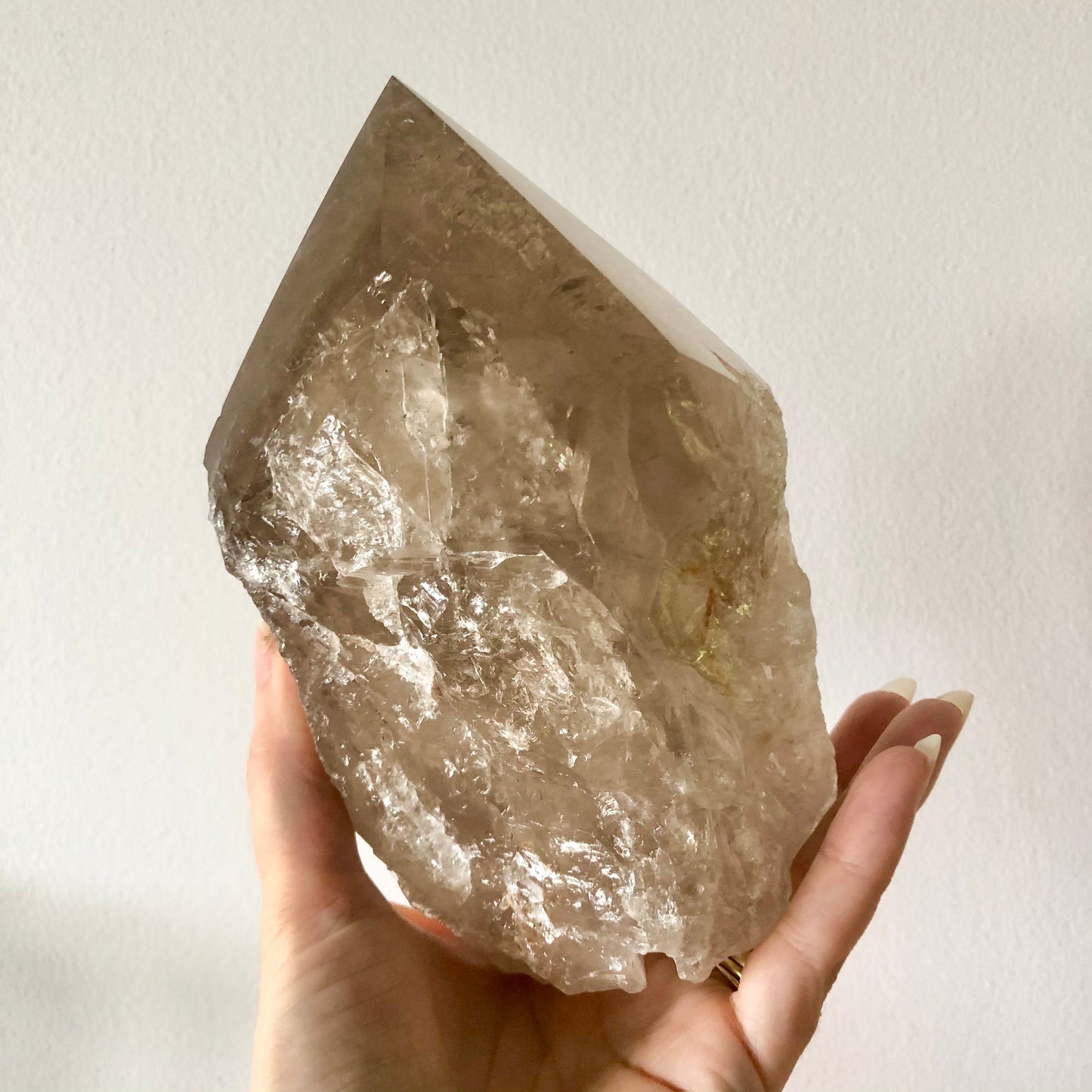 Smoky quartz crystal lamp raw + polished generator tower 1.4kg