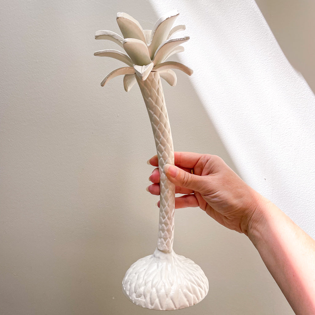 Palm tree tall stick candle holder