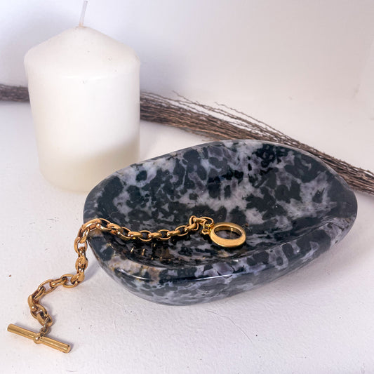 Indigo Gabbro crystal bowl