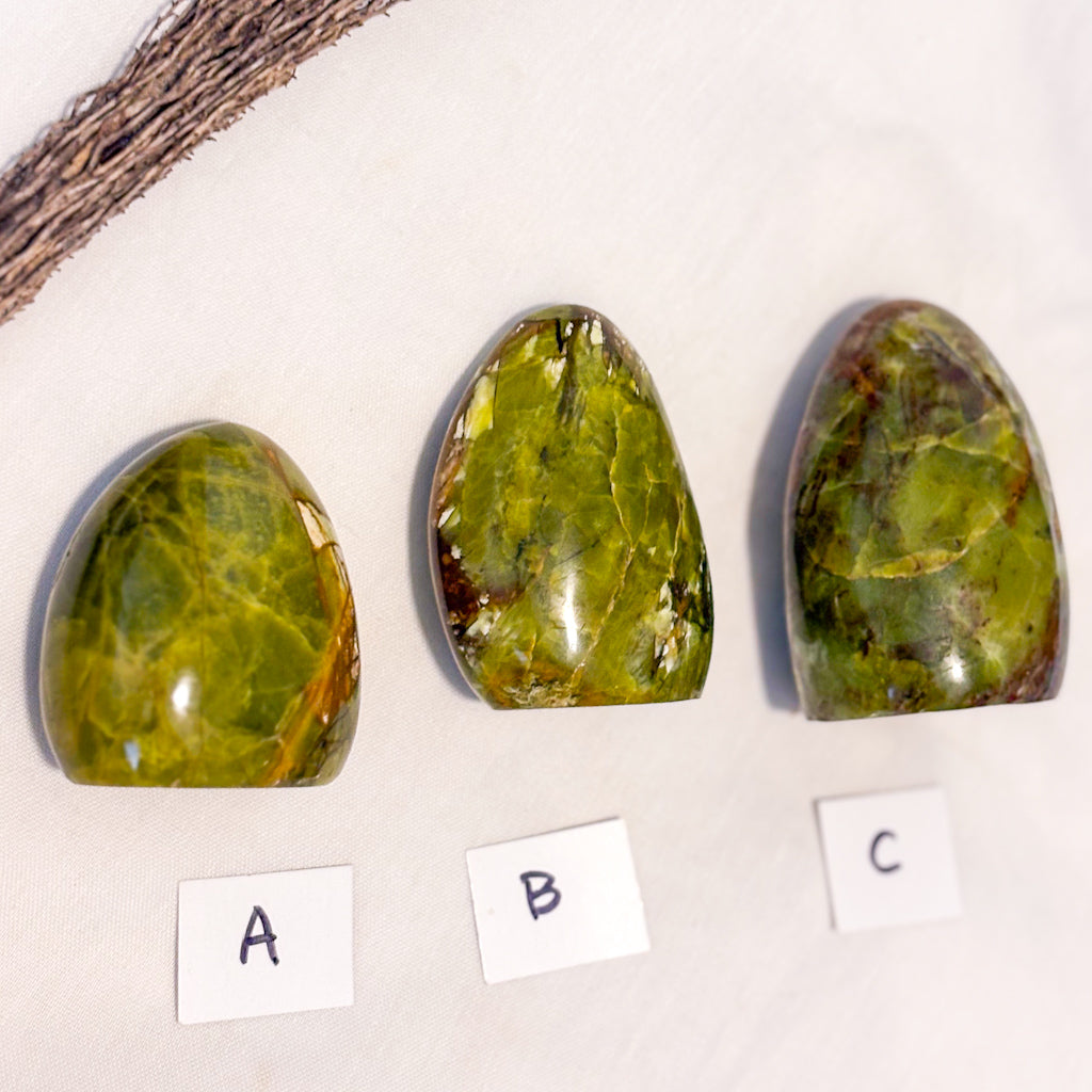 Green opal crystal freeform