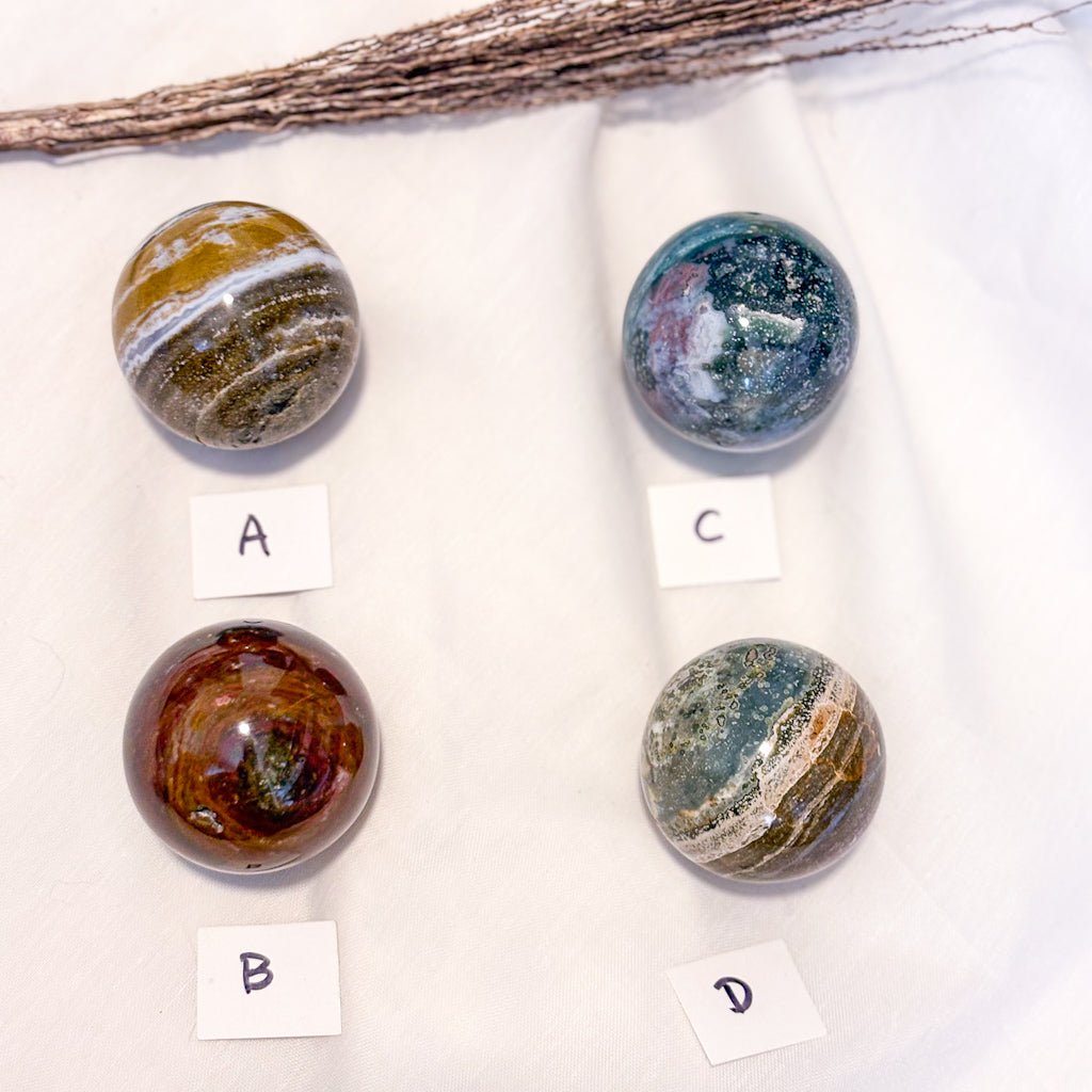 Ocean jasper crystal sphere