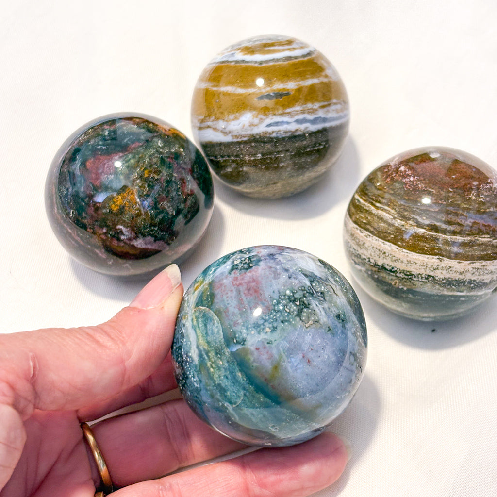 Ocean jasper crystal sphere