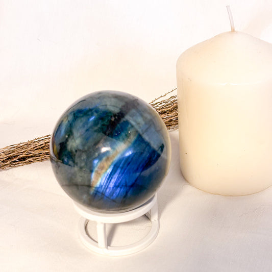 Labradorite crystal sphere