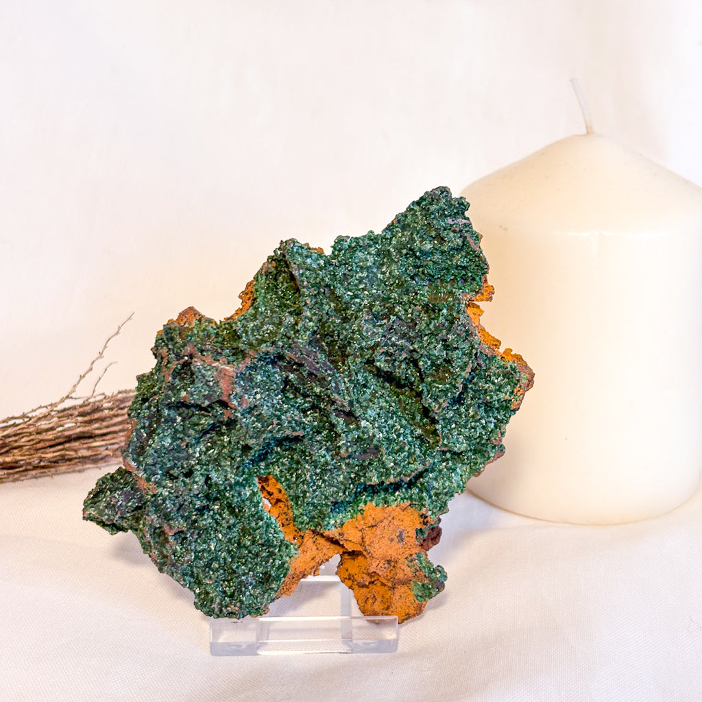 Malachite crystal cluster raw