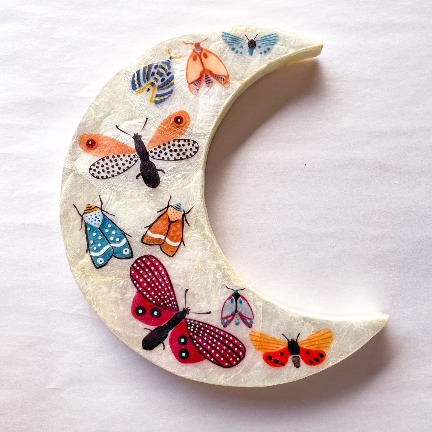 Butterfly crescent moon wall tile
