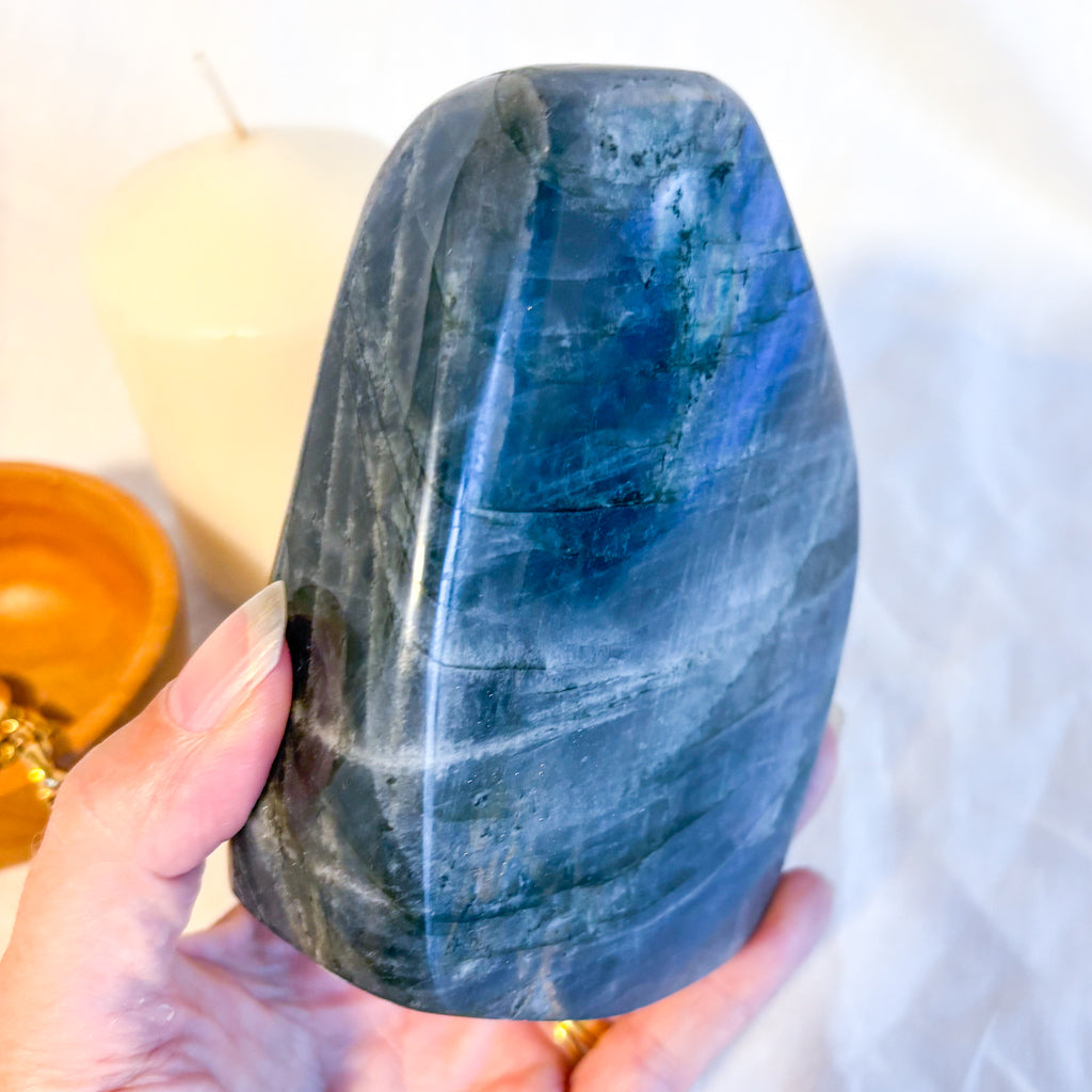 Labradorite crystal freeform bookend 720g