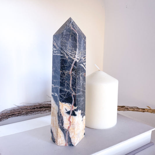 Australian jasper crystal XL tower 17.5cm 700g