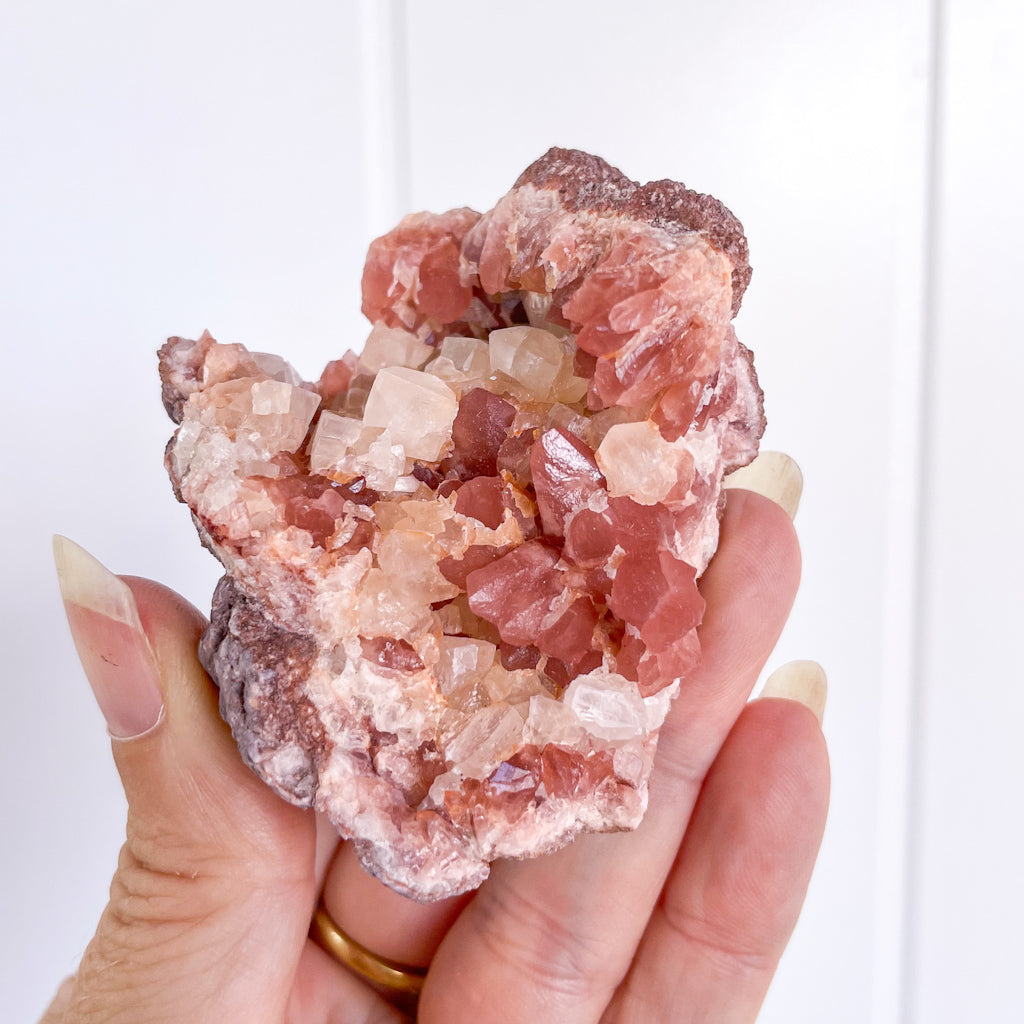 Pink Amethyst + Calcite crystal druzy cluster