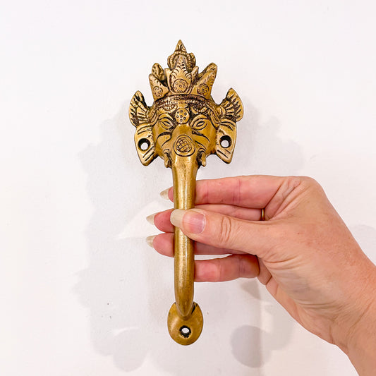 Brass handmade Indian Ganesha door handle